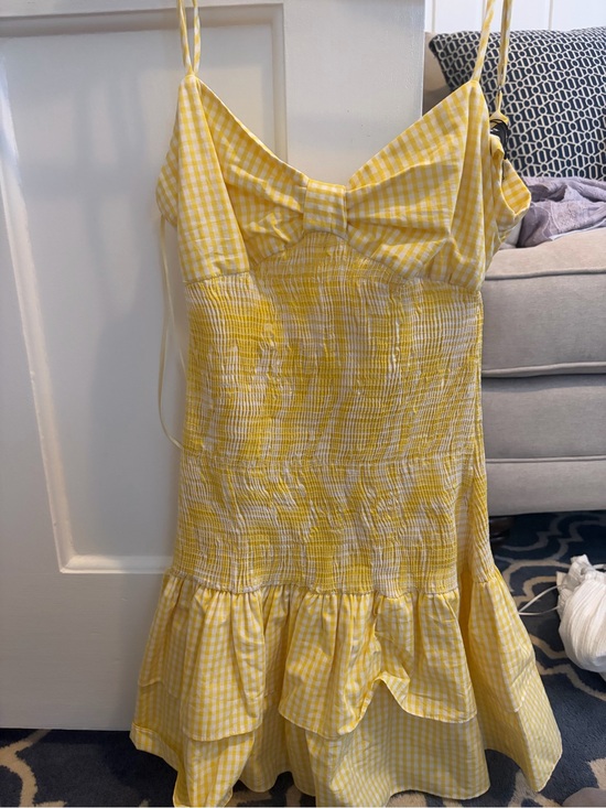 Zara Dresses & Skirts - Yellow Zara Gingham Ruffle Mini Sundress